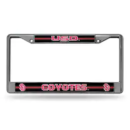 Rico Industries - South Dakota Coyotes Sparkly Glitter Bling Look Chrome License Plate Frame - Multi