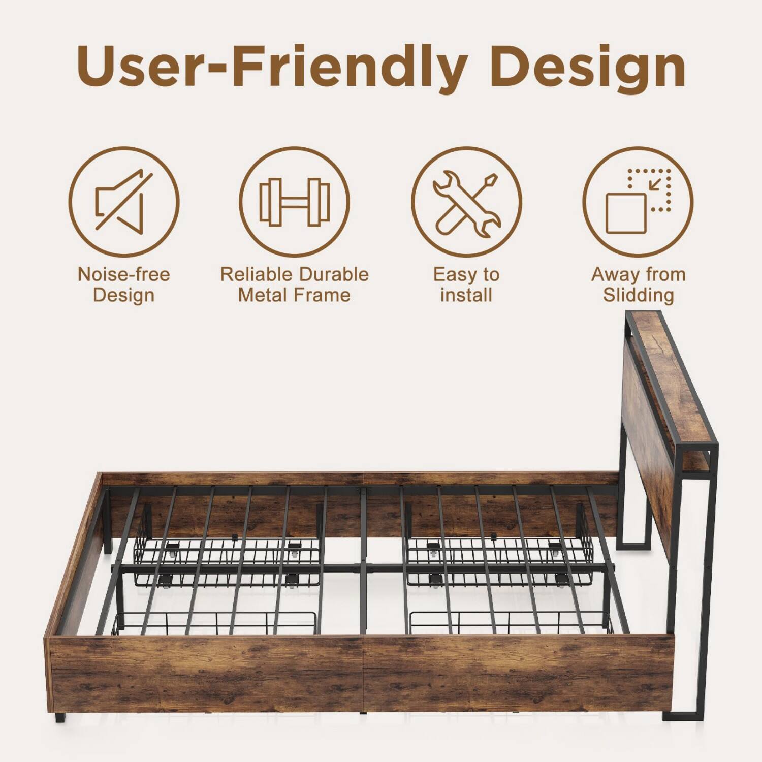User-Friendly Design

- Noise-free Design
- Reliable Durable Metal Frame
- Easy to install
- Away from Sliding