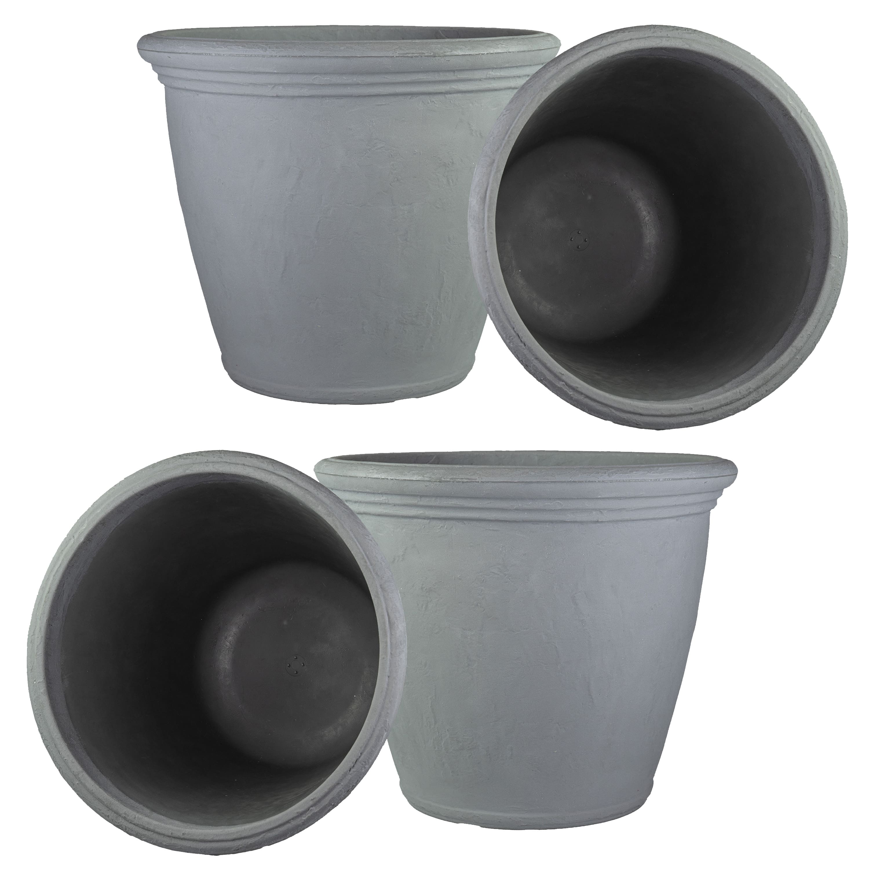 Sunnydaze - 20 in Anjelica Dual-Wall Polyresin Planter - Set of 4 - Light Gray price history on PriceWatchPro