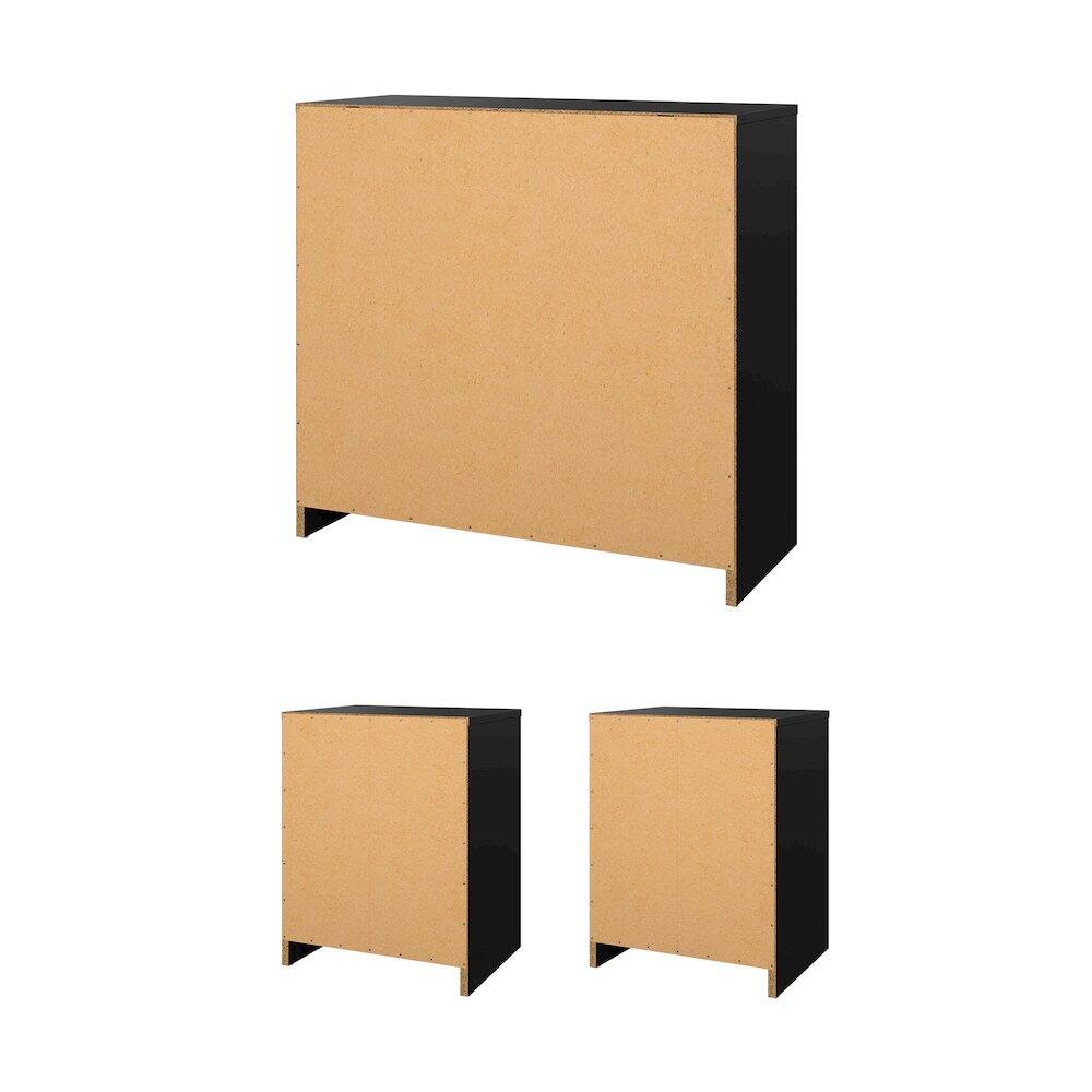 Alt View 1. Tvilum - 3-Piece Bedroom Set - Chest And Nightstand Set Of 2 - Black.