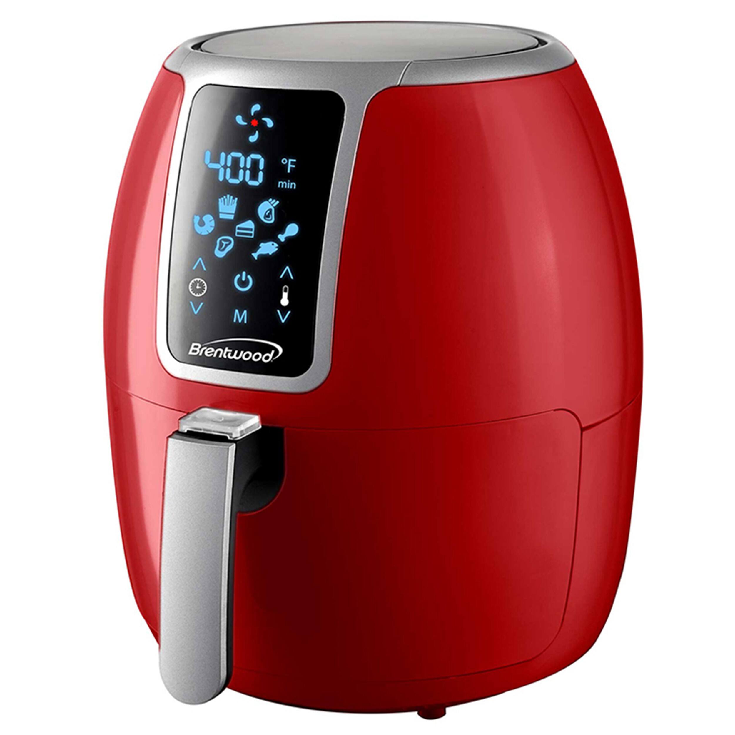 Brentwood - Small 1400 Watt 4 Quart Electric Digital Air Fryer with Temperature Control - Red