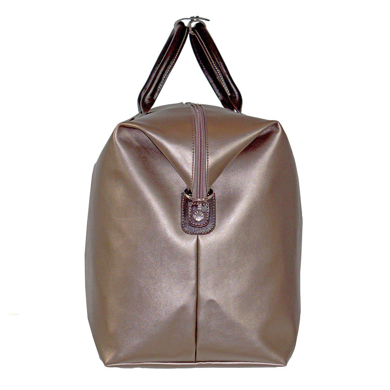 Angle. Bric's - Bric's X-Bag Carry On Deluxe Duffle Bag Metallic Bronze, 22" - Metallic Bronze.