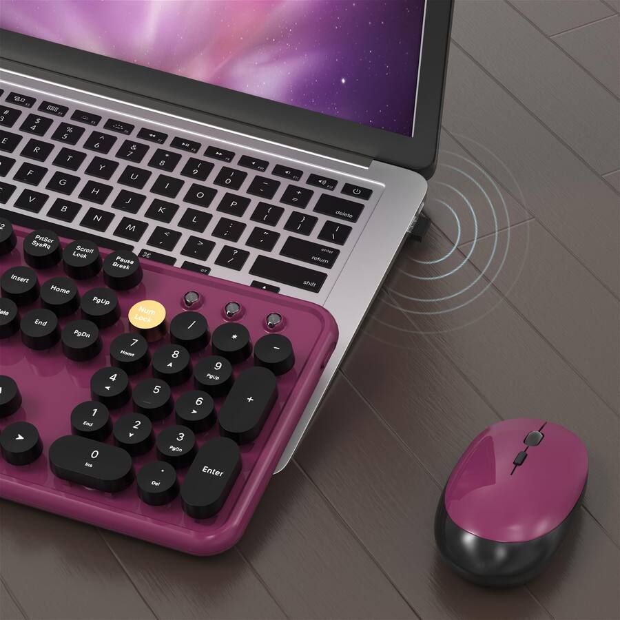 Cottage Core Computer Mouse COTTAGE Colorful Computer And Mouse Combo With Round Typewriter Keycaps ...