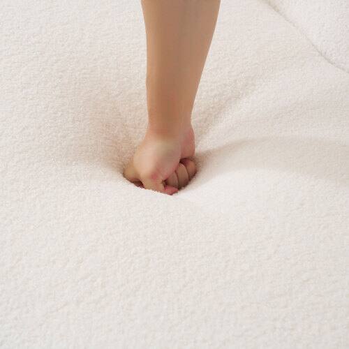 Alt View 4. Anysun - Curved Loveseat Sofa with Round Armrest - Compression Couch, 2 Pillows, No Assembly for Small Spaces - White.