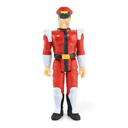 Front. Super7 - Street Fighter 2 3.75 Inch ReAction Figure | Bison - Red.