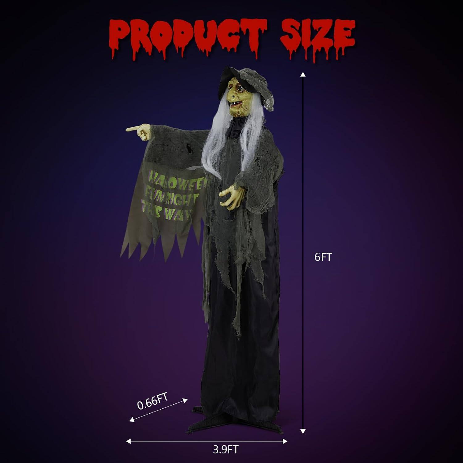 PRODUCT SIZE  
HALLOWEEN FUN NIGHT THIS WAY  
6FT  
0.66FT  
3.9FT