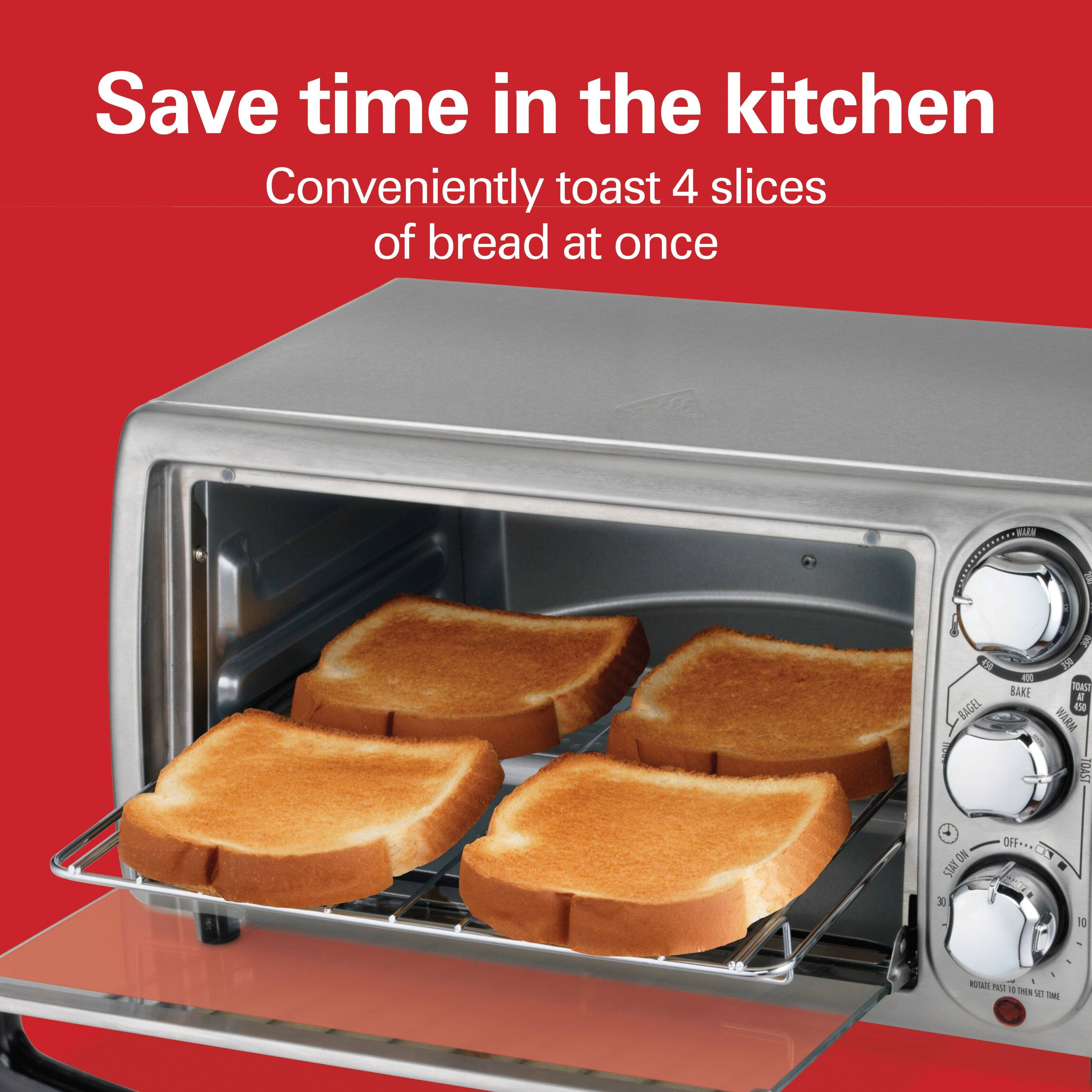 Save time in the kitchen  
Conveniently toast 4 slices of bread at once