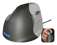 Front. Prestige - Evoluent VM4 Vertical Right-Handed Mouse - Gray.