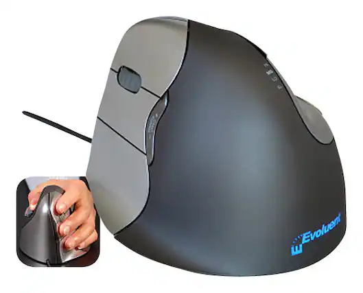 Front. Prestige - Evoluent VM4 Vertical Left-Handed Mouse - Black.