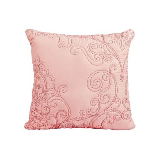 Back. Hivvago - Queen size Dusty Pink Damask Embroidered 4 Piece Oversized Bedspread Set - Dusty Pink.
