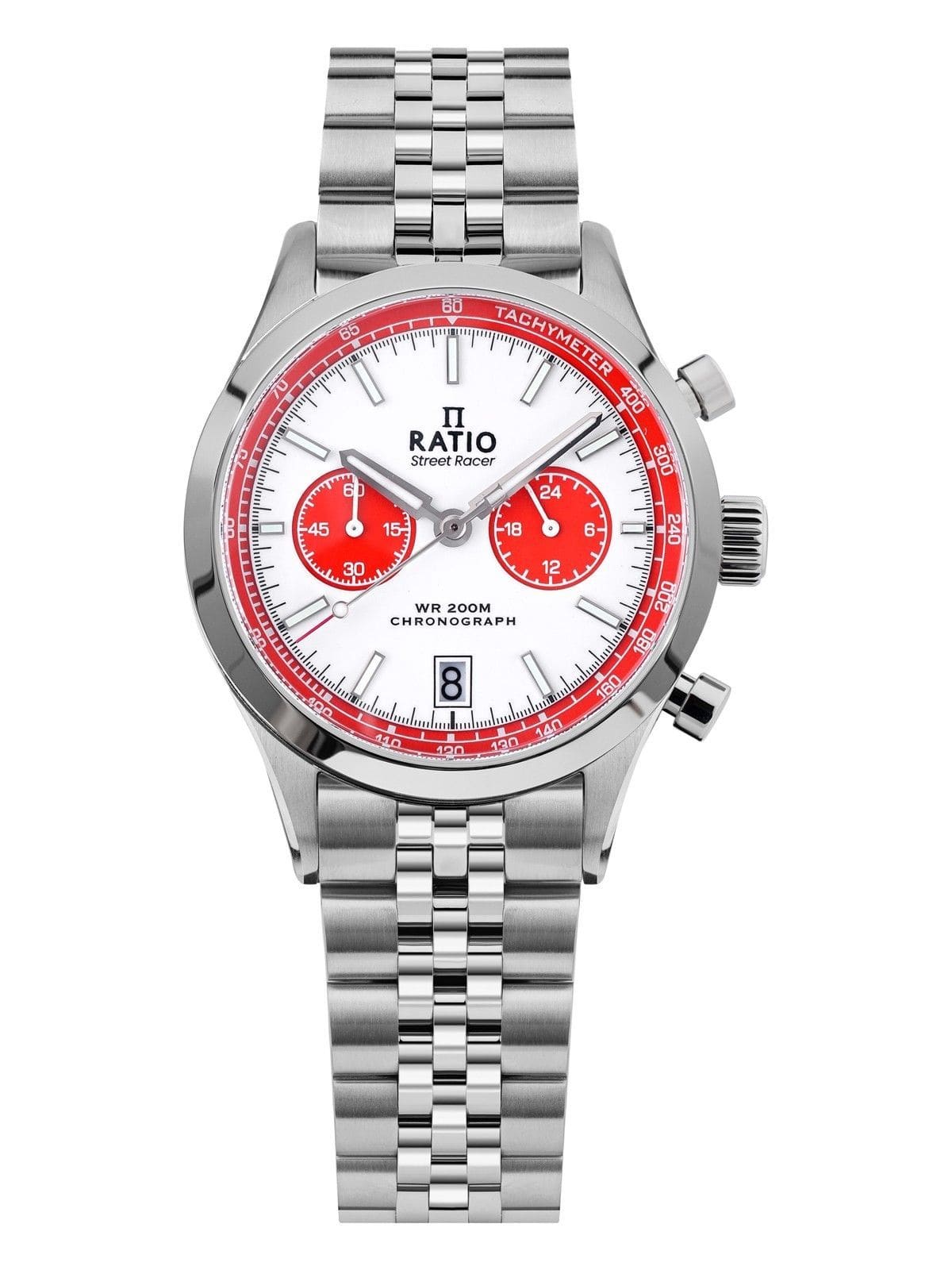 RATIO - Street Racer Chronograph RTC025 200M Red Panda Dial Limited Edition Watch - White With Red Subdials