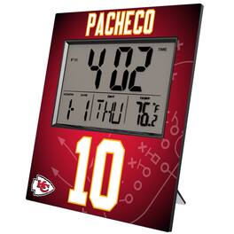 Keyscaper - Isiah Pacheco Kansas City Chiefs Digital Desk & Wall Clock - Multicolor