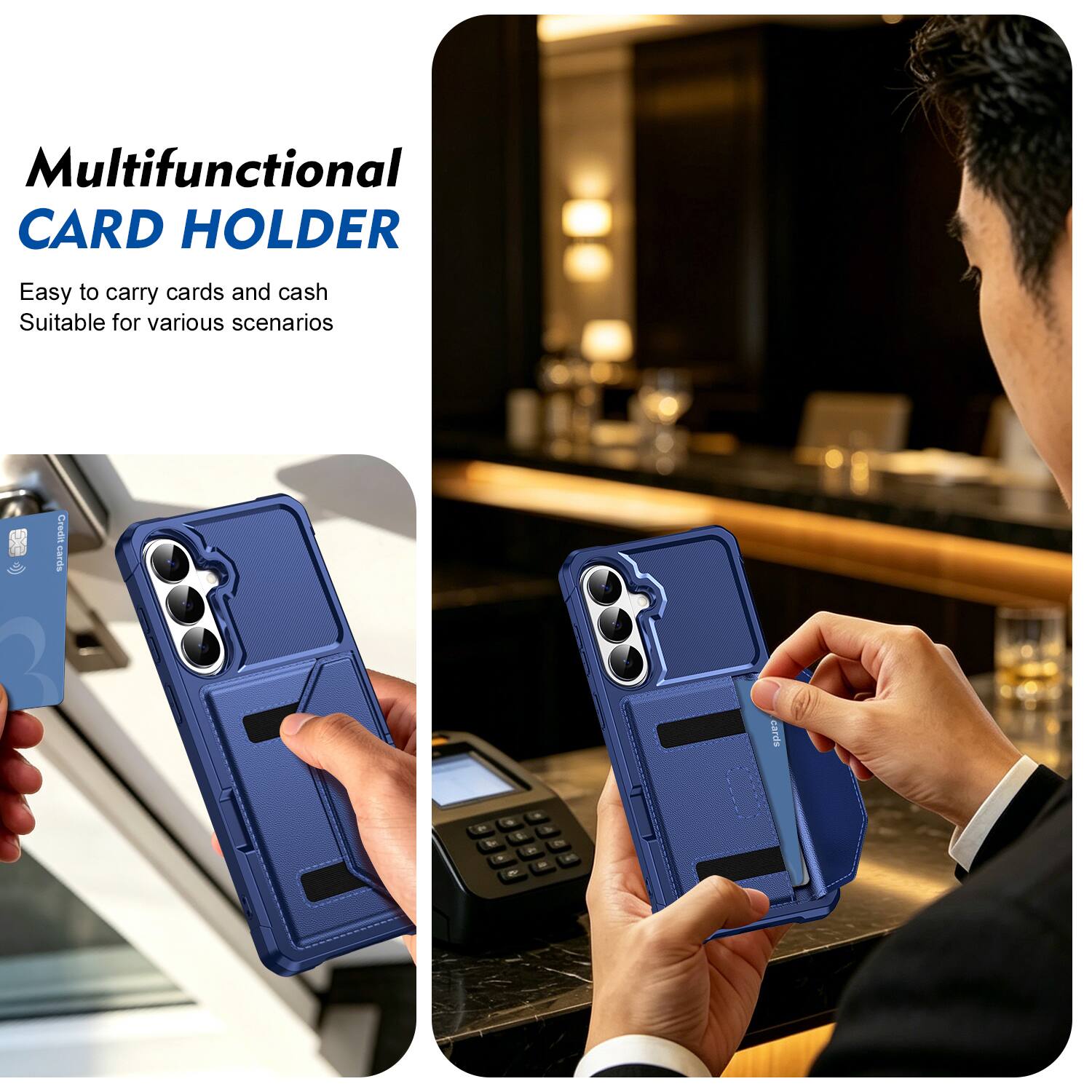 Multifunctional CARD HOLDER  
Easy to carry cards and cash  
Suitable for various scenarios