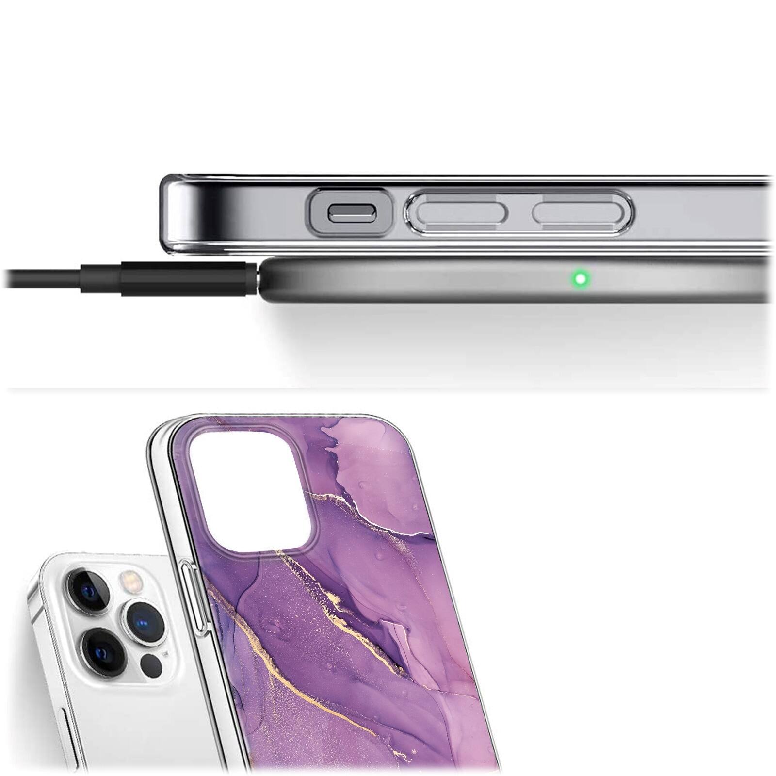 Alt View 12. SaharaCase - Marble Series Case for Apple iPhone 14 Pro Max - Purple Marble.