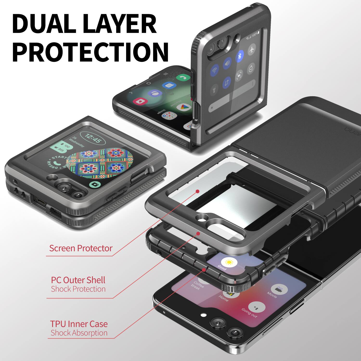 DUAL LAYER PROTECTION

Screen Protector
PC Outer Shell Shock Protection
TPU Inner Case Shock Absorption