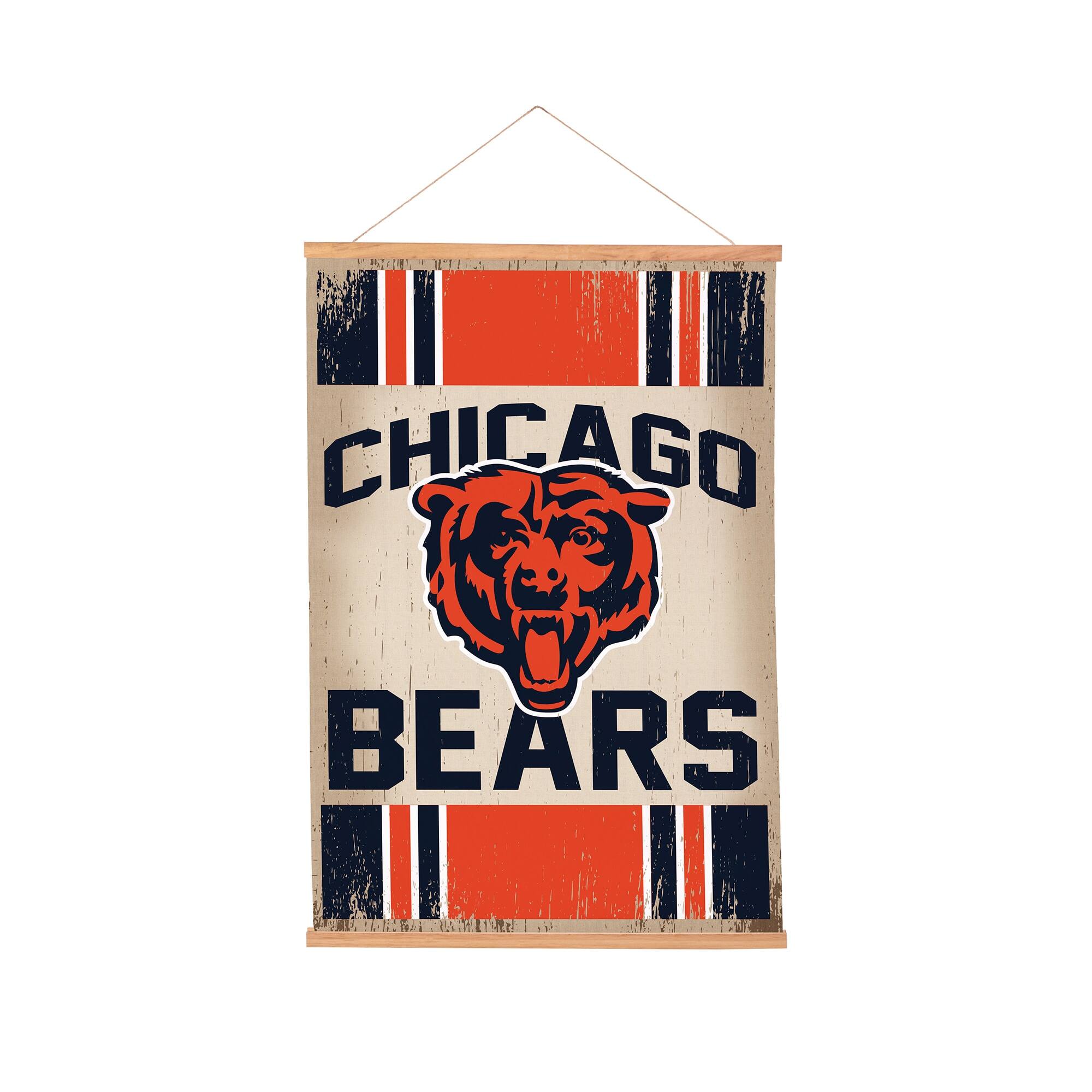 Chicago Bears 24" x 36" Antique Style Canvas Wall Art Tapestry with Wood Frame