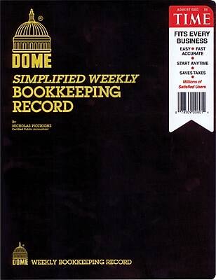Dome - Simple Weekly Bookkeeping Record, 8.75" x 11.25" - Black