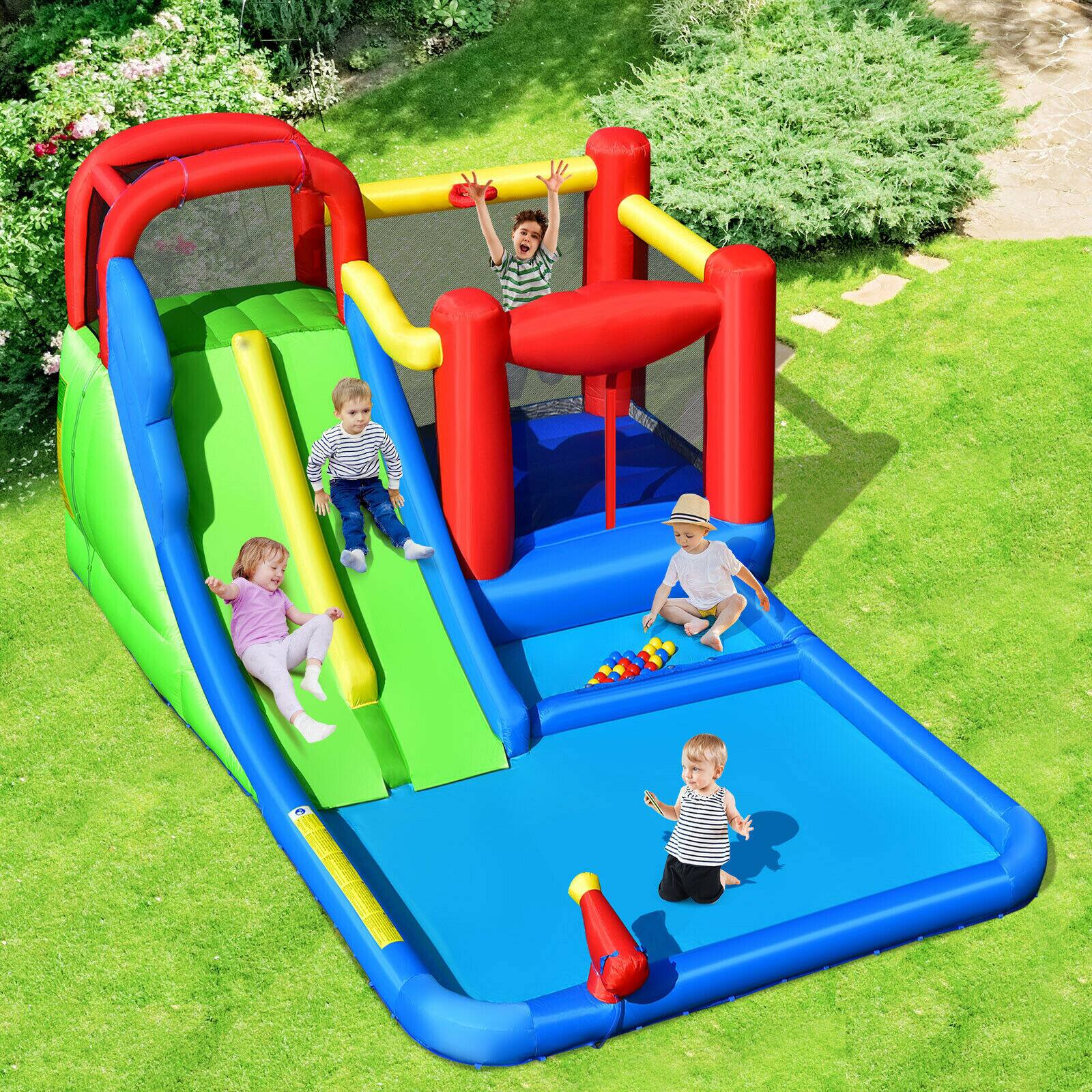 Alt View 8. Ecooso - Inflatable Water Slide Bounce House w/ Ocean Balls, No Blower.