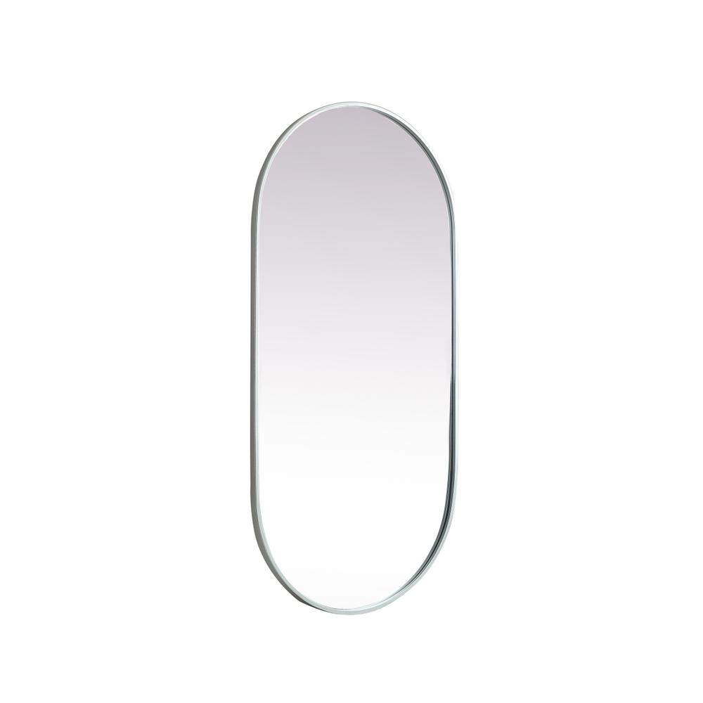 Alt View 1. Elegant Decor - Metal Frame Oval Mirror 24x48 Inch in Silver - Silver.
