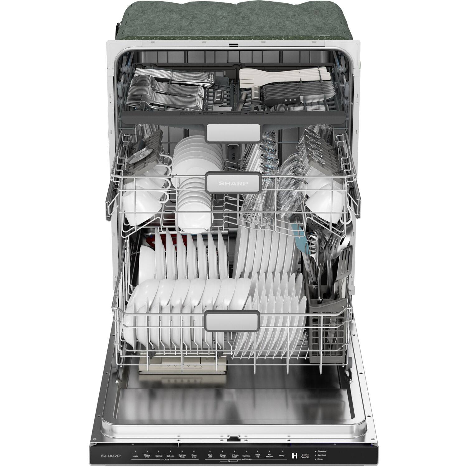 Alt View 14. Sharp - 24-In. Top Control Slide-In Dishwasher in Stainless Steel.