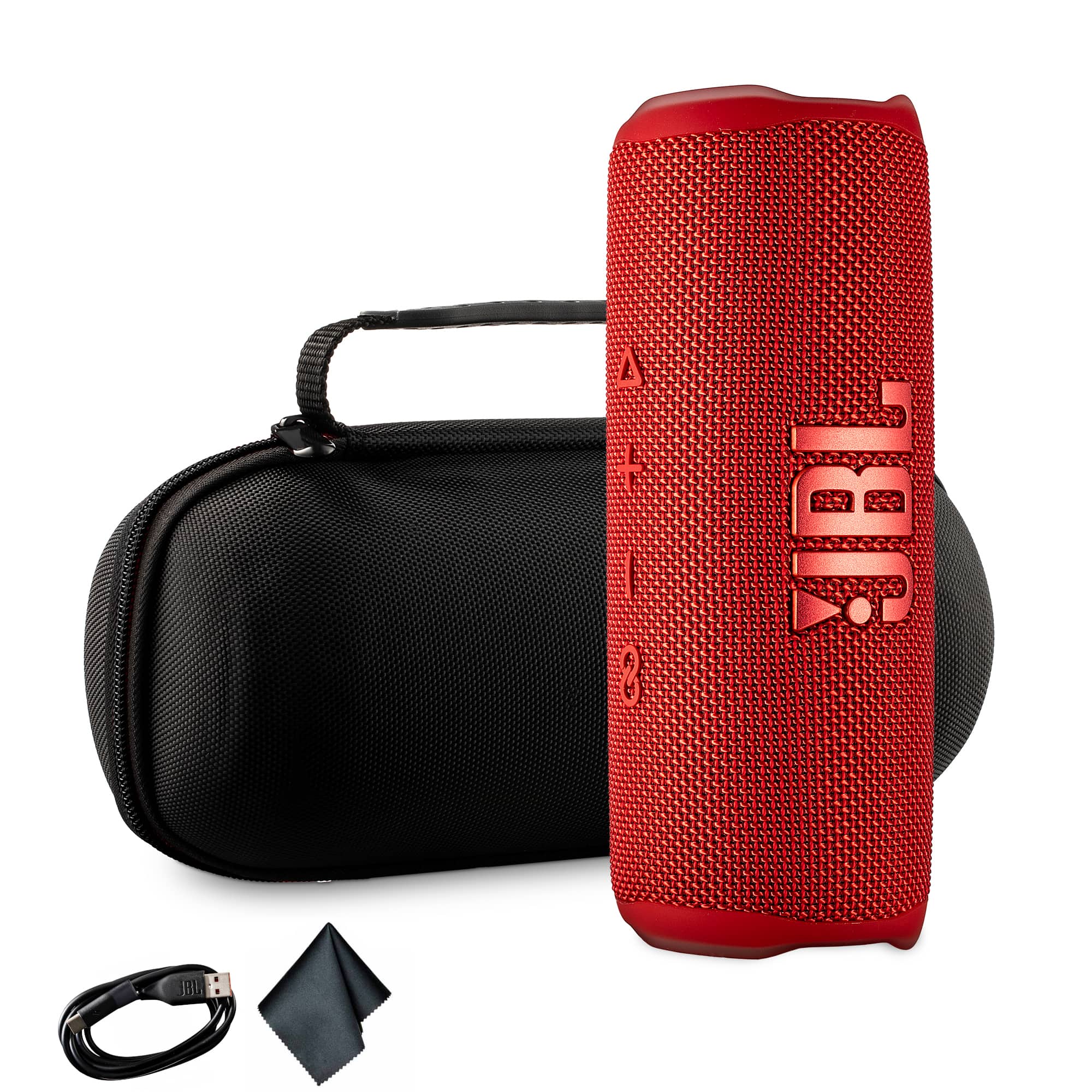 JBL - Flip 6 Portable Bluetooth Speaker, deep bass, IPX7 waterproof, for home with Travel Case - Red