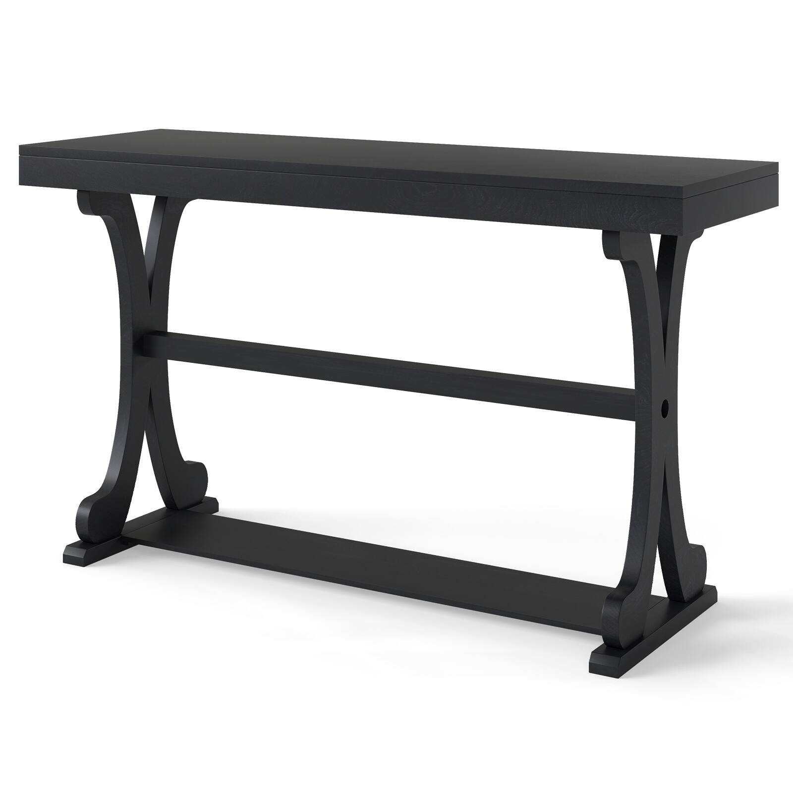 Alt View 9. Gymax - Gymax Narrow Console Table Vintage Accent Sofa Table w/ Open Storage Shelf Black - Black.