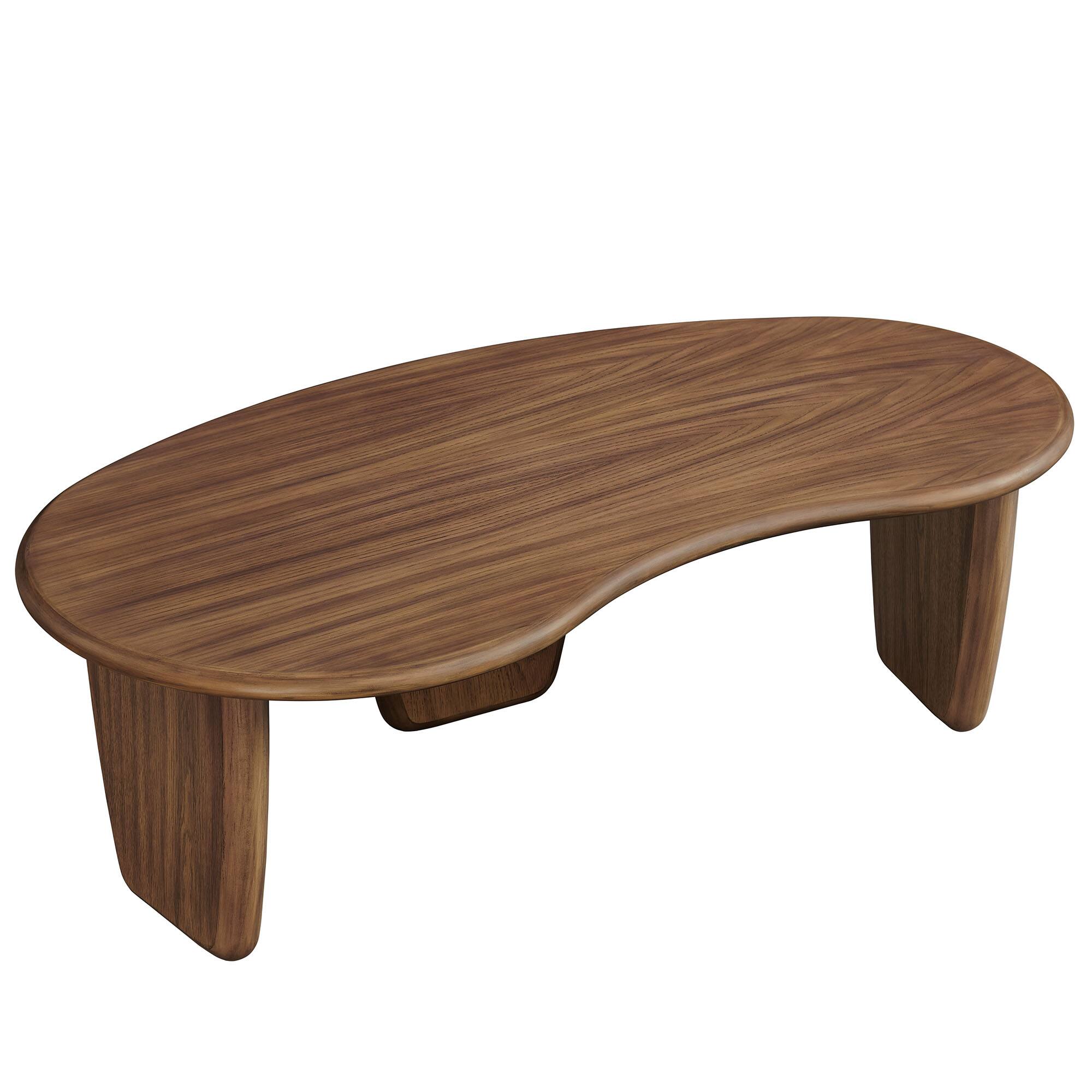 Alt View 2. Modway - Vetra Kidney-Shaped Free Coffee Table by Modway - Walnut.