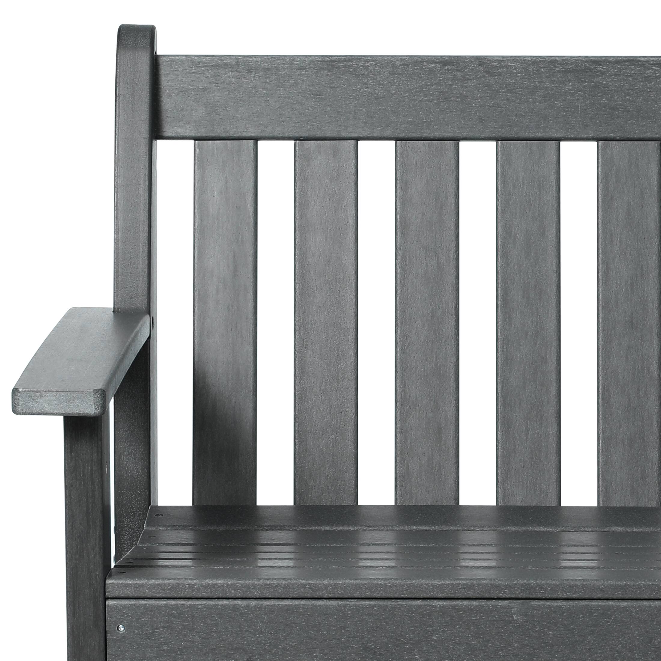 Alt View 4. WestinTrends - WestinTrends Malibu Outdoor 2-Person All-Weather HDPE Front Porch Garden Bench - Gray.