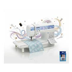 Left. Brother - Brother Computerized Sewing Machine with 6-Piece Double Snap Spools Bundle.