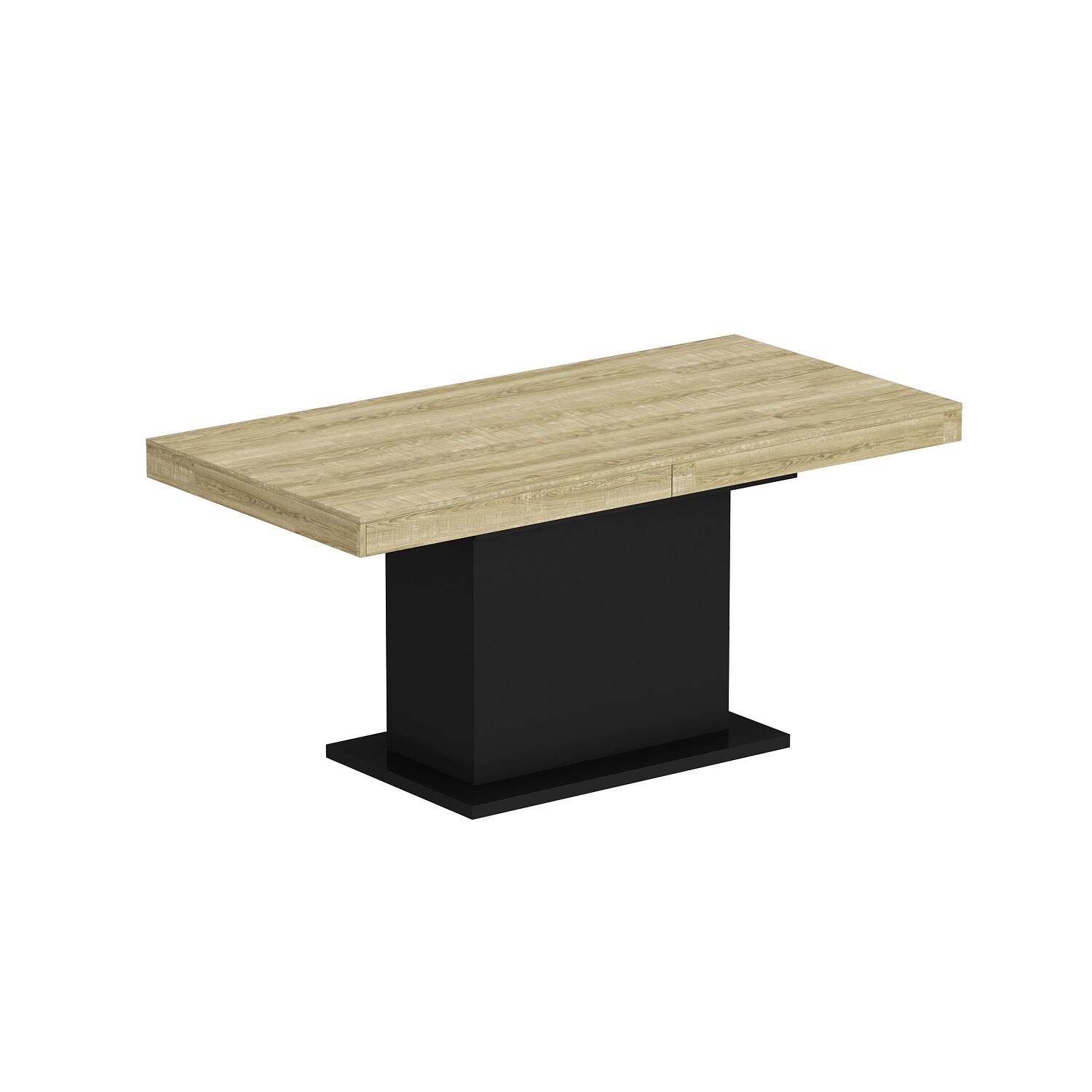 Left. FUFU&GAGA - FUFU&GAGA Expandable Conference Table - Office Meeting, Team Collaboration & Flexible Work Desk - Black & Wooden.
