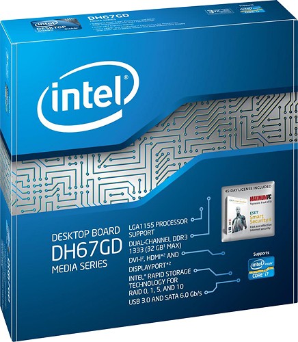 ø Så hurtigt som en flash dø Best Buy: Intel Media Series Micro ATX Motherboard 1066/1333MHz (Socket  1155) BOXDH67GDB3