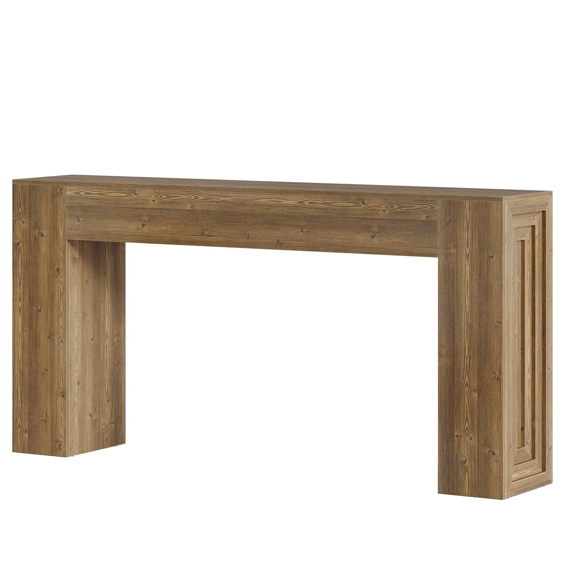 Left. Kadyn - Kadyn Wood Console Table, Entryway Stand, Sofa Side Table, Display Bench, Stylish Home Decor,  Brown - Brown.