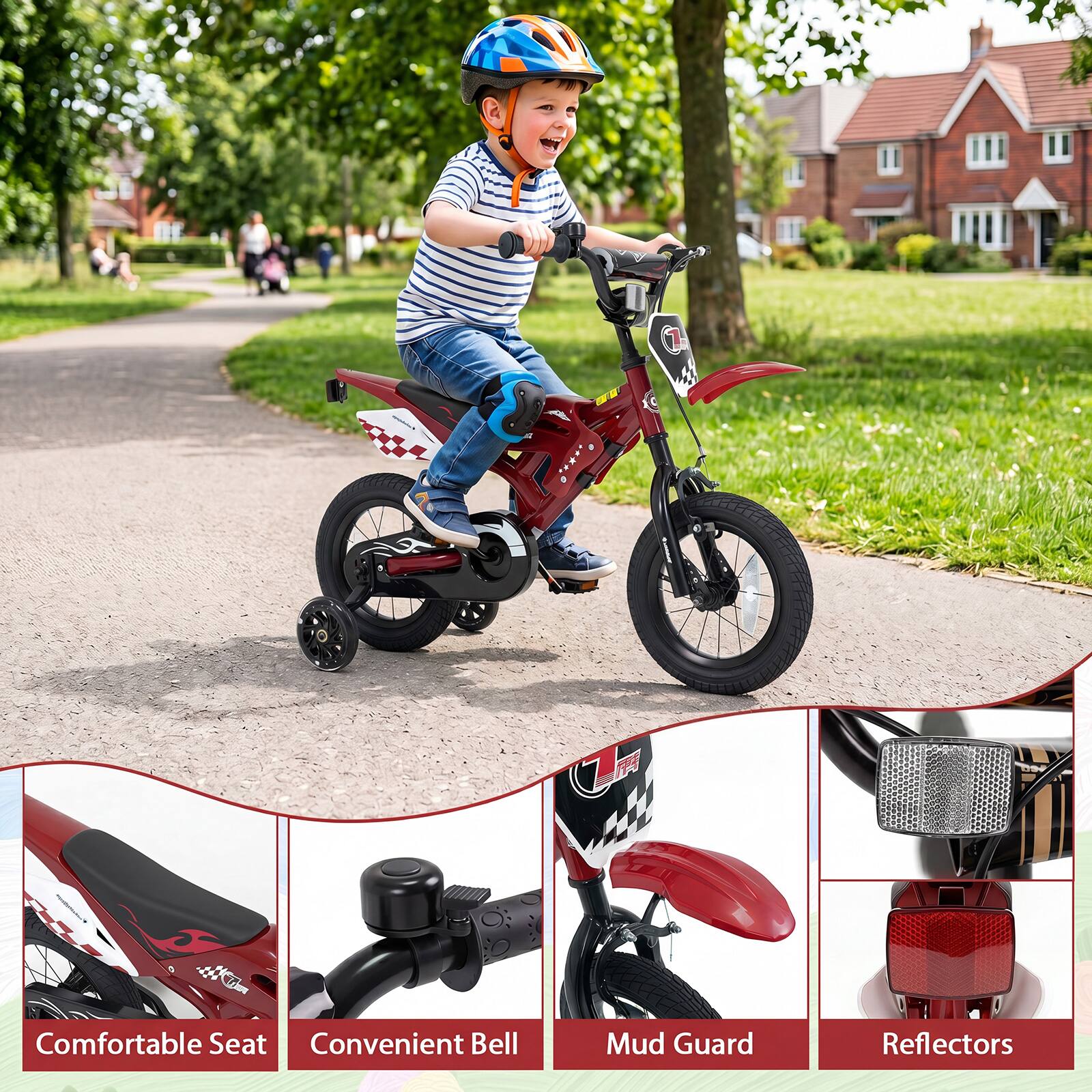 Comfortable Seat  
Convenient Bell  
Mud Guard  
Reflectors