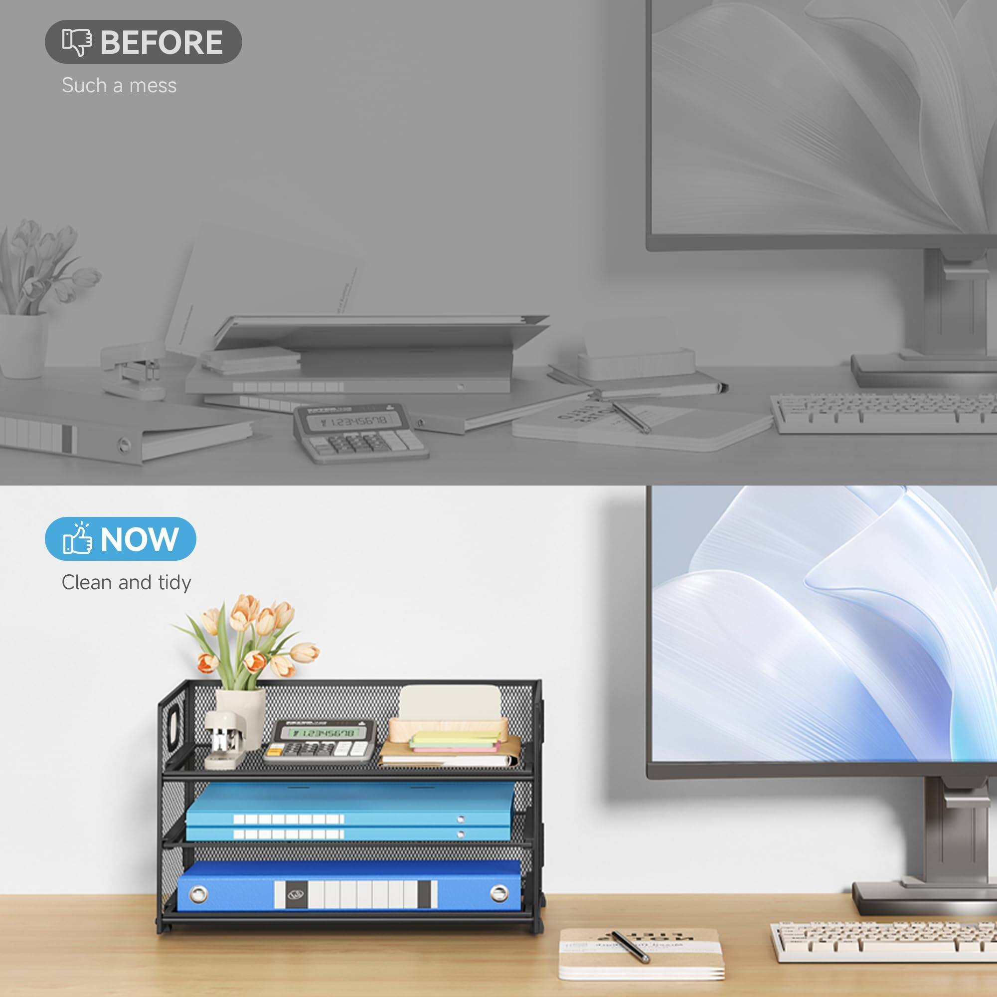 BEFORE  
Such a mess  

NOW  
Clean and tidy