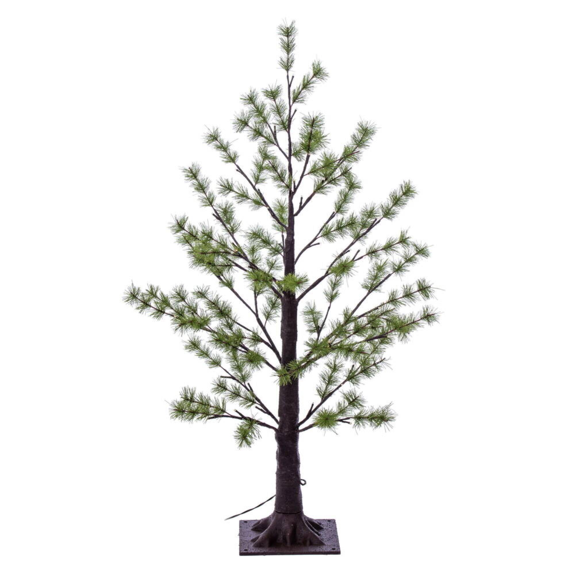 Front. Vickerman - 3' Green Mini Pine Twig Tree LED 48WW - Green.