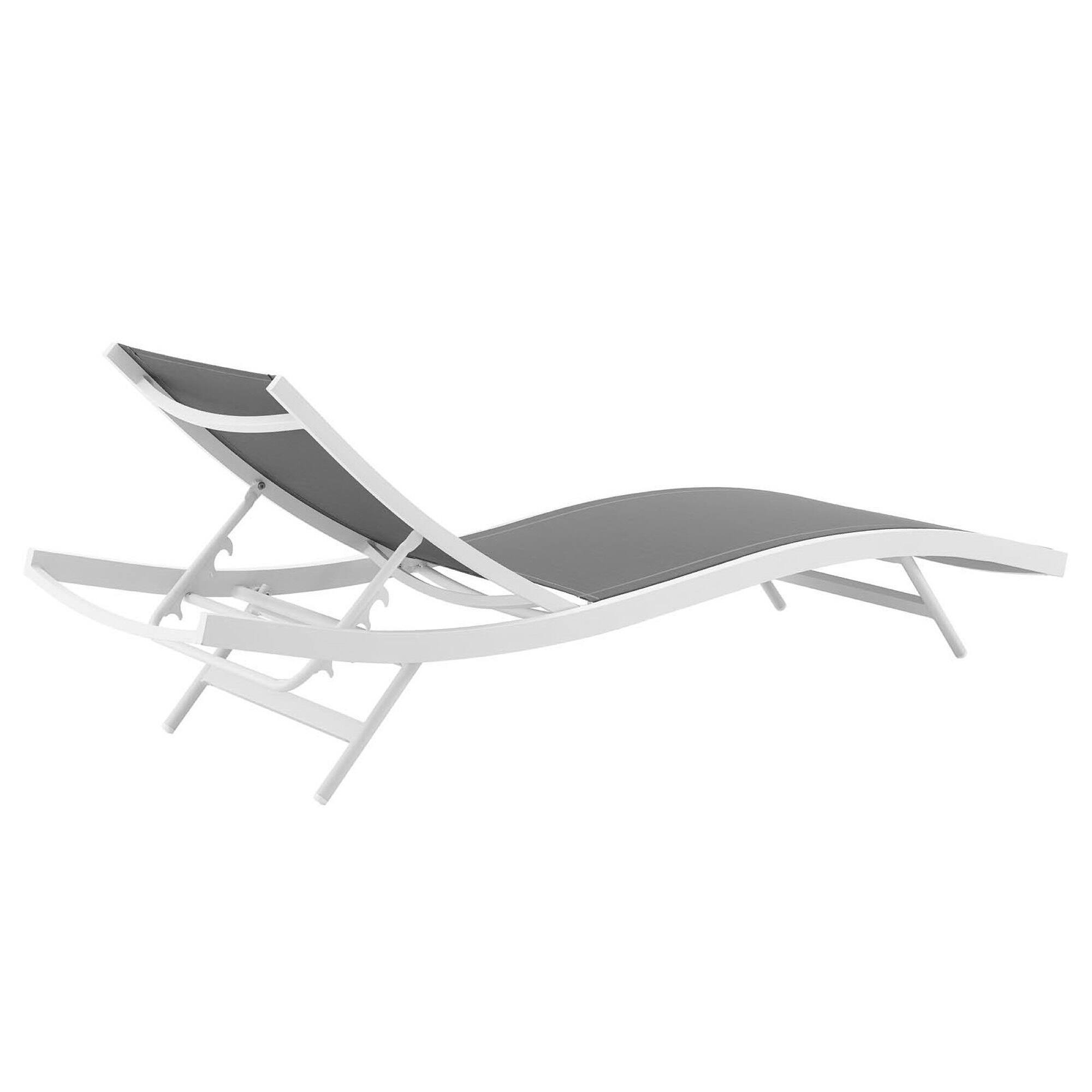 Alt View 2. Modway - Glimpse Outdoor Patio Mesh Chaise Lounge Chair by Modway - White Gray.