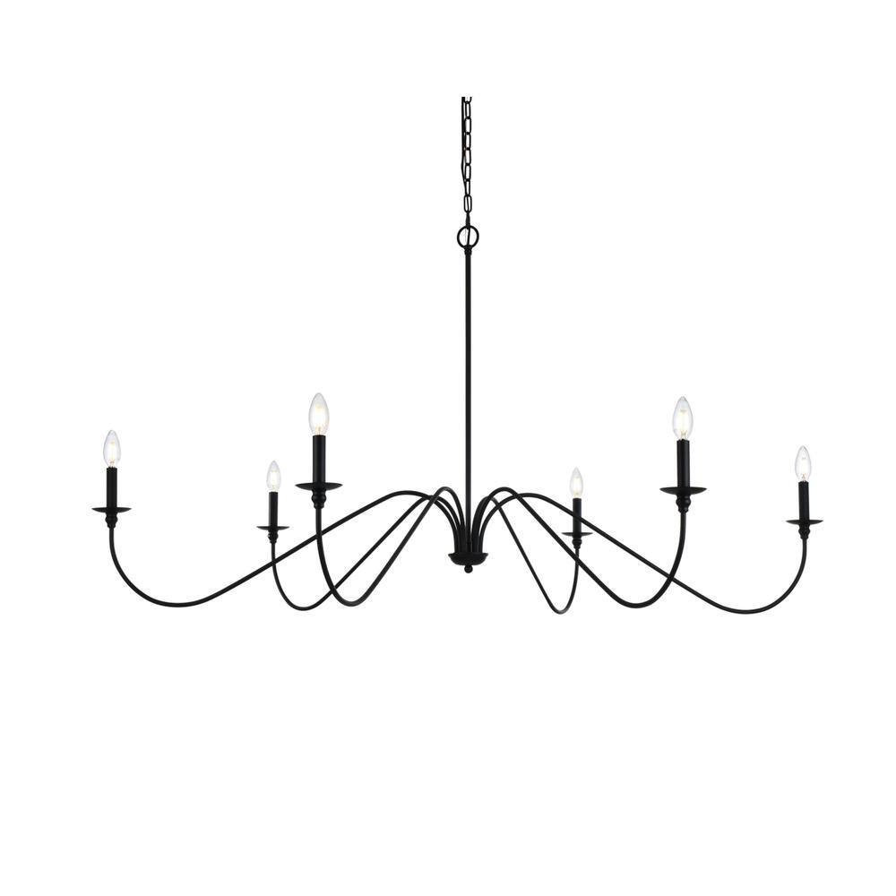 Alt View 3. Living District - Rohan 60 inch chandelier in Matte Black - Matte Black.