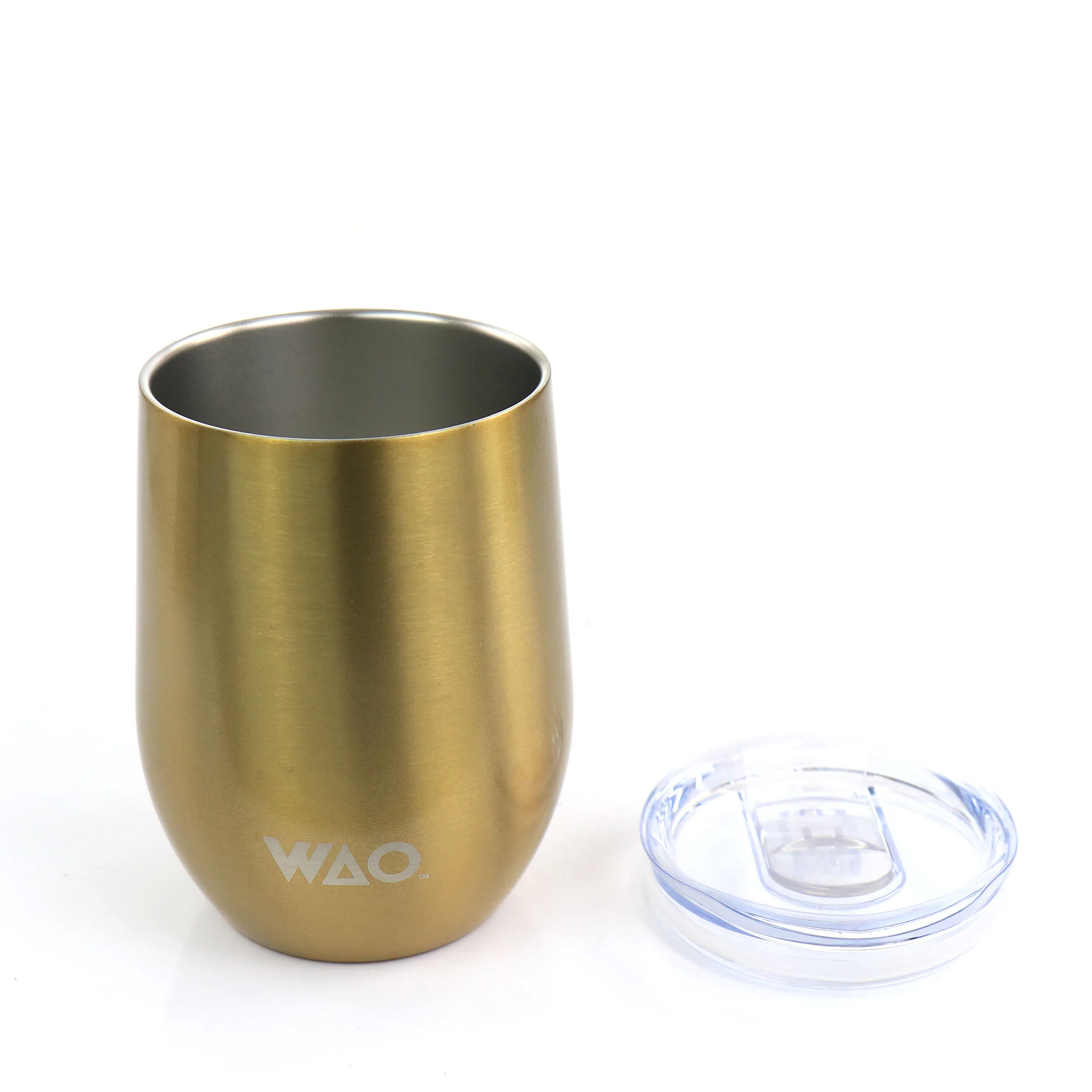 Alt View 2. Gibson - WAO 12 Ounce Thermal Wine Tumbler with Lid in Gold - Gold.
