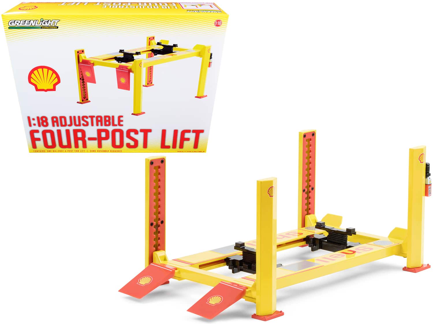 "Adjustable Four Post Lift ""Shell Oil"" #2 for 1/18 Scale Diecast Model Cars by Greenlight" price history on PriceWatchPro