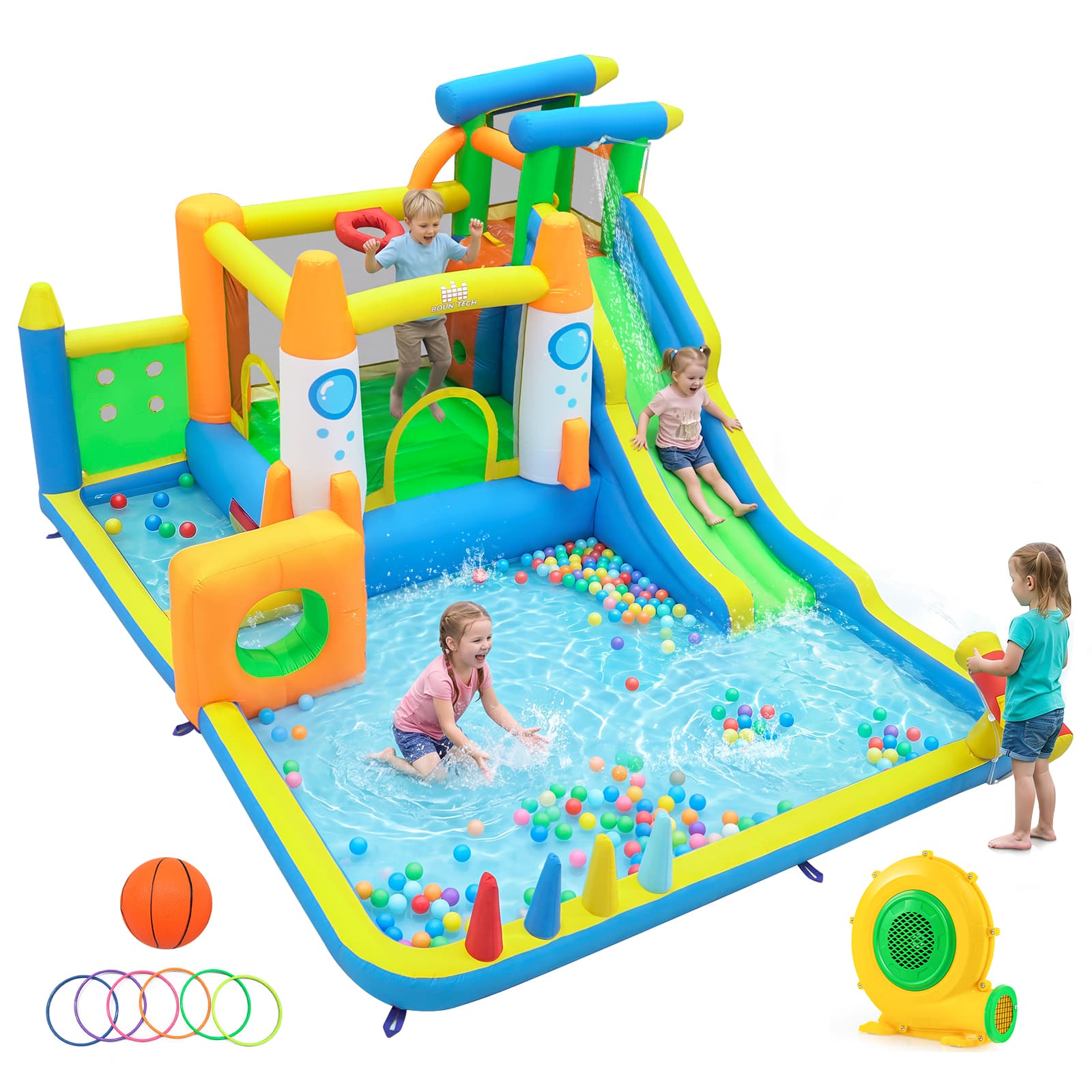 Costway - 10-in-1 Inflatable Bounce House with Climbing Wall Splash Pool Ball Pit 680W Blower price history on PriceWatchPro