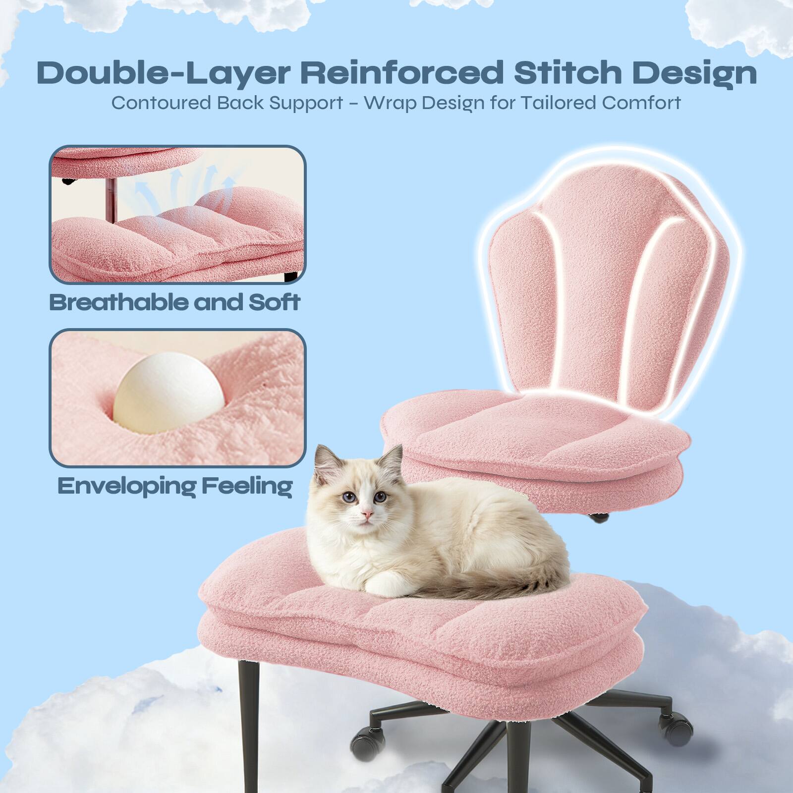 Double-Layer Reinforced Stitch Design  
Contoured Back Support - Wrap Design for Tailored Comfort  

Breathable and Soft  
Enveloping Feeling