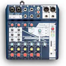 MIC - MIC 1 LINE 3/4 LINE 5/6 LINE 7/8 MASTER L MASTER R
48V PHANTOM LINE -20dB
USB GAIN
lexicon EFFECTS
OUTPUT TYPE MONO LINE STEREO PHONES
MASTER AUX
PHONES LEVEL
PARAMETER DELAY CHORUS REVERB
Soundcraft NOTEPAD-8FX 2x2 USB
AUX/PE AUX/FX AUX MASTER
PAN BAL LEVEL