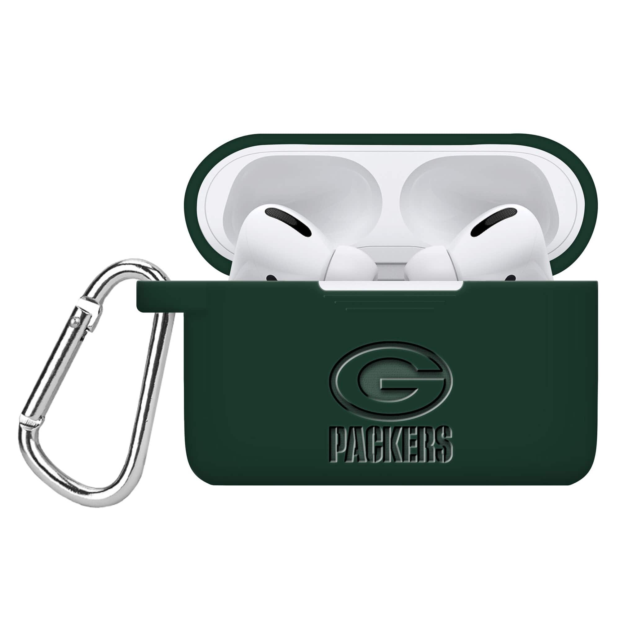 Front. Artinian - Green Bay Packers Debossed Silicone Airpods Pro Case Cover - No Size - Multicolor.