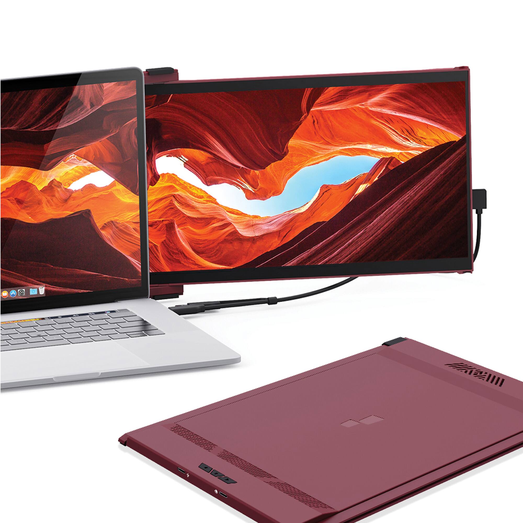 Alt View 12. Mobile Pixels - DUEX Max 14.1" IPS LCD Slide-out Display for Monitor - Red.