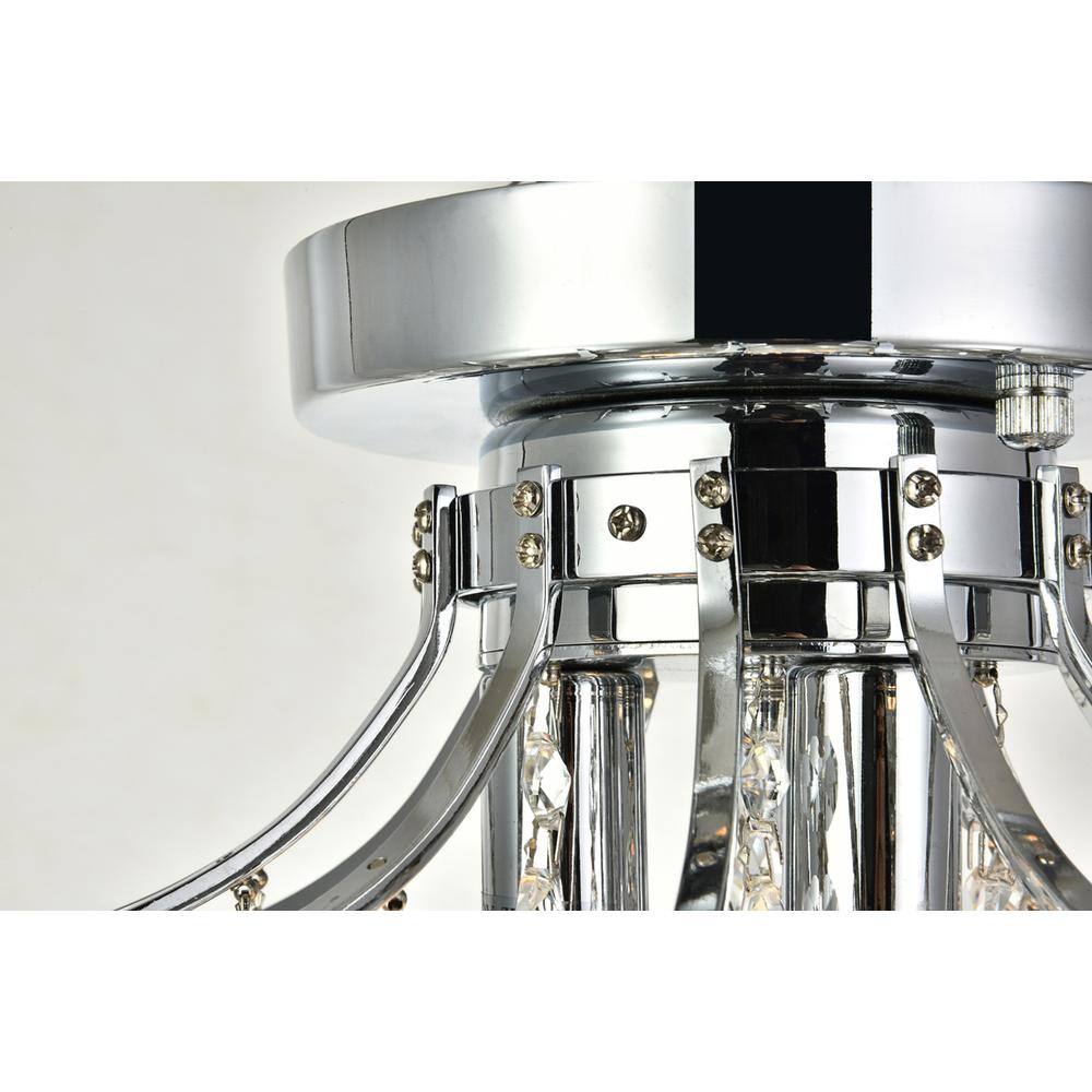 Alt View 1. Elegant Lighting - Toureg 3 light Chrome Flush Mount Clear Royal Cut Crystal - Chrome.