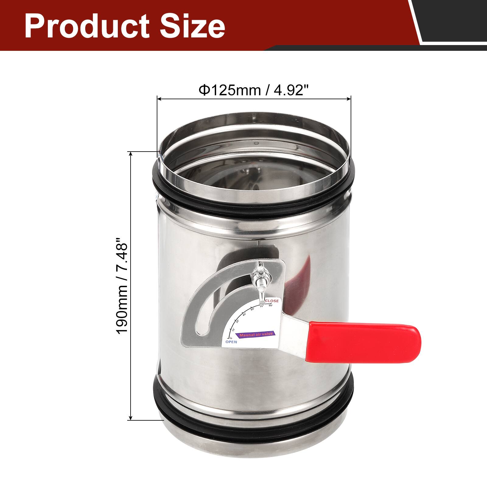 Product Size  
125mm / 4.92"  
190mm / 7.48"