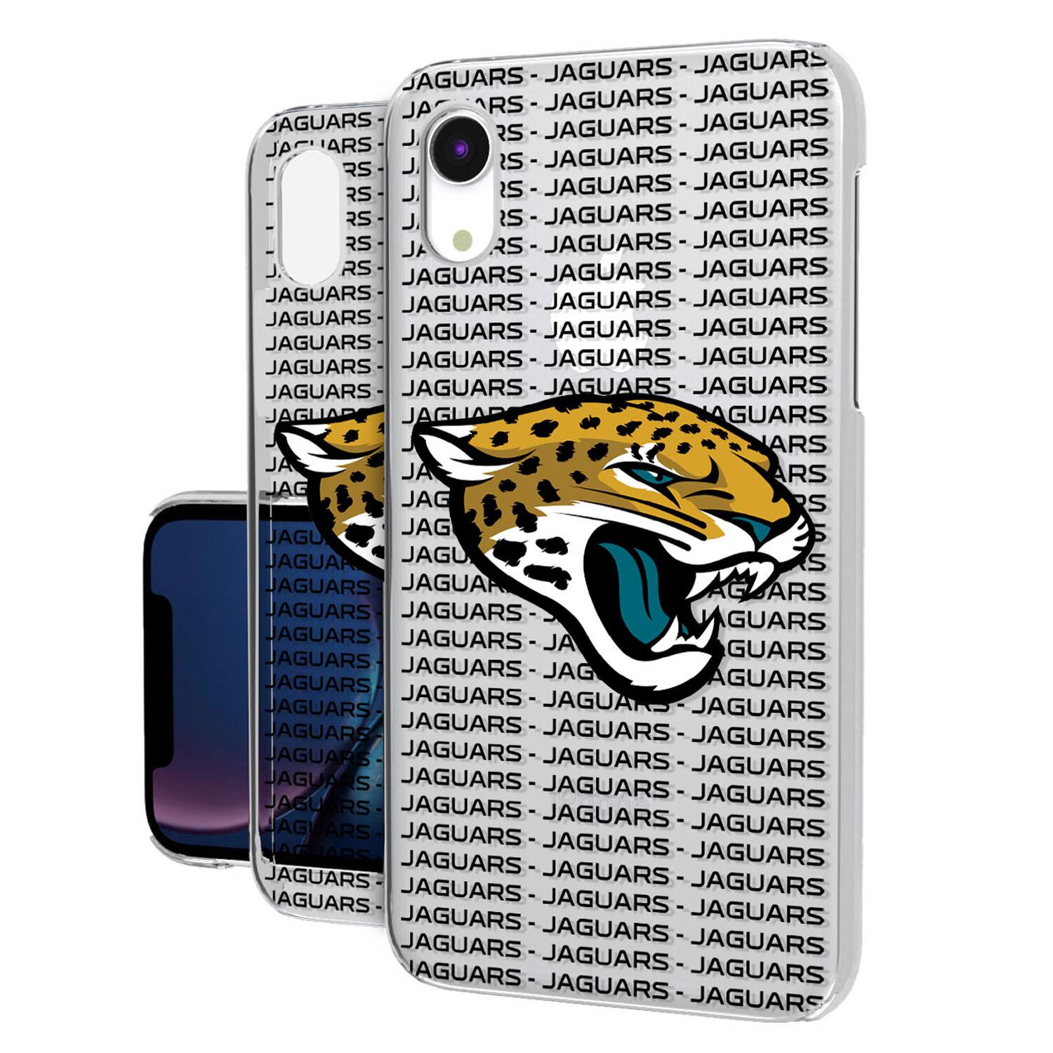 Keyscaper - NFL - Jacksonville Jaguars - iPhone Clear Text Backdrop Design Case - 16 Pro - Multicolor price history on PriceWatchPro