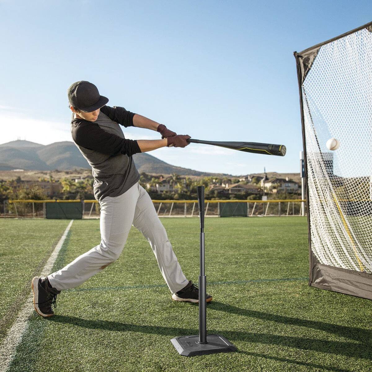 Alt View 4. SKLZ - SKLZ Pro Tee Elite Baseball Training Aid - Gray - Gray.
