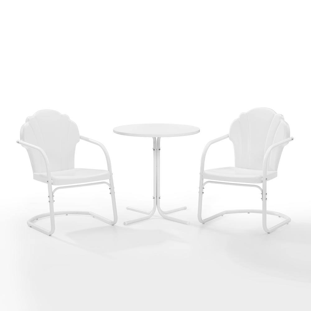 Left. Crosley Furniture - Tulip 3Pc Retro Outdoor Bistro Set - Bistro Table & 2 Chairs - White Satin.