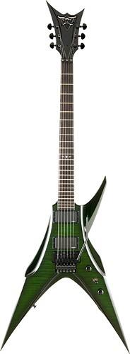 Front Standard. DBZ Guitars - Bird of Prey FM 6-String Full-Size Electric Guitar - Trans Green.